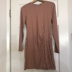 Women's Velvet Torch Orange and Black Dress L